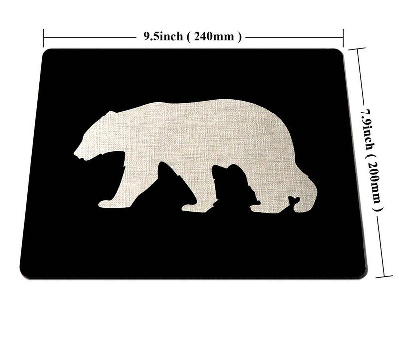 Smooffly Black Mouse Pad,Black Background Bear Customized Rectangle Non-Slip Rubber Mousepad Gaming Mouse Pad - Image 2